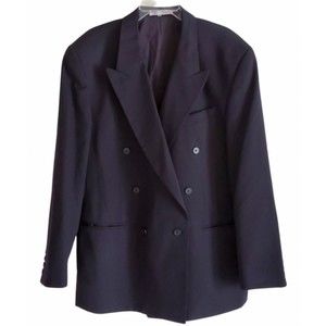 EUC Stefano Ricci Mens Wool Blazer Dress Suit Jacket Coat Lined Size IT 56 Black